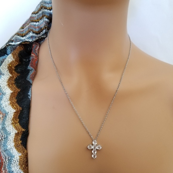 925 Sterling Silver Easter Cross Necklace - Picture 2 of 8
